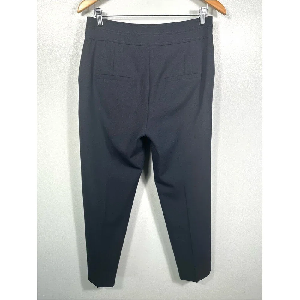 Veronica Beard Renzo Navy Blue Trouser Pants Creast Button Trouser Pants Size 10